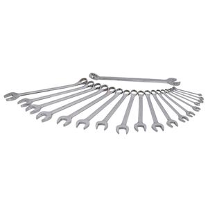 Wrench Set - 19, Metric, Combination, 12 Point, 21" L x 6" W x 5-1/2" H, Limited Lifetime