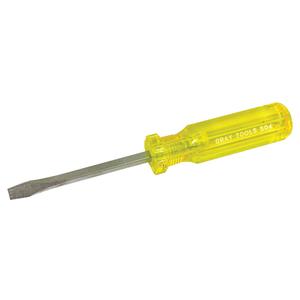 Slotted Screwdriver - 1/4", 4", Square, Plastic, 8-1/4", 1", Limited Lifetime