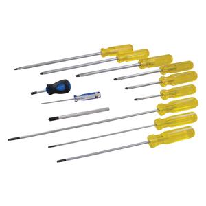 Slotted Screwdriver Set - 9 Pcs., Non Magnetic, 19-1/2" L x 3-1/2" W x 2" H, Limited Lifetime