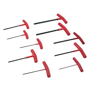 T-handle Hex Key Set - 10, Imperial, 14-3/4" L x 13-3/4" W x 1" H