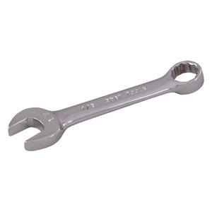 Stubby Combination Wrench - 12, 3-1/5", 6 mm, 7 mm, 8 mm, 9 mm, 10 mm, 11 mm, 12 mm, 13 mm, 14 mm, 15 mm, 16 mm, 17 mm, 18 mm, 19 mm, Chrome, Plain, 11/16", 12 Point, 5/16"