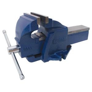 Ductile Iron Mechanics Bench Vise - 5", 6-1/2", 3-3/10", 17-1/2" L x 8-1/4" W x 8" H, 60,000 PSI, Fixed