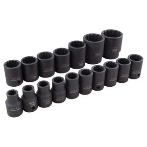 Socket Set - Impact, Standard, 17, 1/2", 12 Point, 15-1/4" L x 2-3/4" W x 2-1/4" H