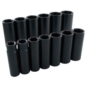 Socket Set - Impact, Deep, 13, 6 Point, 1/2", 19" L x 2" W x 3-1/4" H