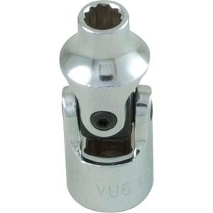 Universal Joint Socket - 1/4", 1.38", 12, Hand/Standard, 1" L x 1" W x 2" H, Limited Lifetime