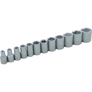 Socket Set - 1/4", Hand/Standard, Standard, 12, 6 Point, 9" L x 1-1/4" W x 1" H, Limited Lifetime