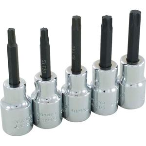 Torx® Head Socket Set - Torx®, 1/2", 5, 7" L x 3-1/4" W x 1" H