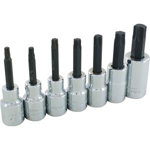 Torx® Head Socket Set - Torx®, 1/2", 7, 9" L x 3-1/4" W x 1" H