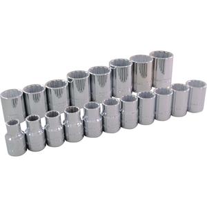 Socket Set - 1/2", Hand/Standard, Standard, 12, 12 Point, 15-1/2" L x 2-1/2" W x 2-1/4" H, Limited Lifetime