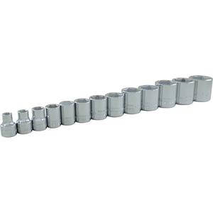Socket Set - 3/8", Hand/Standard, Standard, 13, 1-3/16" L x 1-1/2" W x 1-1/4" H, 6 Point, Limited Lifetime