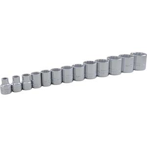 Socket Set - 3/8", Hand/Standard, Standard, 13, 12 Point, 12" L x 1-1/4" W x 1-1/2" H, Limited Lifetime