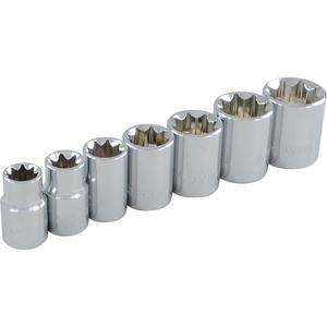 Socket Set - 3/8", Hand/Standard, Standard, 7, 6" L x 1-1/4" W x 1" H, 8 Point, Limited Lifetime