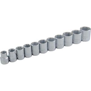Socket Set - 3/8", Hand/Standard, Standard, 11, 11-1/2" L x 1-1/2" W x 1" H, 6 Point, Limited Lifetime