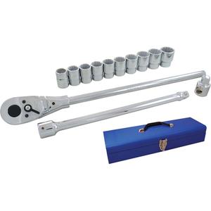 Socket & Attachment Set - 3/4", Hand/Standard, Standard, 15, 12 Point, Metal case, 21-1/2" L x 6" W x 3-1/2" H