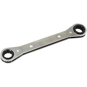 Flat Ratcheting Box Wrench - 12, 8-1/5", 5/8" x 11/16", 3/4" x 7/8", 5/8" x 3/4", 13/16" x 15/16", 1" x 1-1/16", 1-1/8" x 1-1/4", Chrome, Plain, 1-1/2", 1-1/2", 12 Point