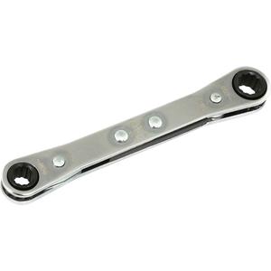 Flat Ratcheting Box Wrench - 4-2/5", 1/4", Plain, 1/4" x 5/16", 12 Point, 11/16"