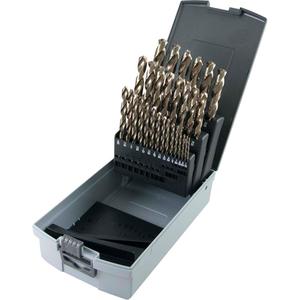 Drill Bit Set - 29, High Speed Cobalt, 7-1/2" L x 4-1/2" W x 2" H, M35 Steel, Metal case