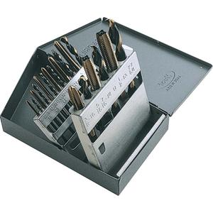 Tap & Drill Set - 18, 2" L x 4" W x 1-1/4" H, Metal case