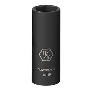 Socket - 3/8", 1/2", 5/16", 9/16", 11/16", 3/4", 15/16", 2-15/32", 6, Impact, Deep, 3/8"