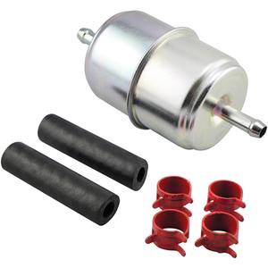 BF833-K2 In-Line Fuel Filter with Clamps & Hoses - 4-1/16", 1-29/32"