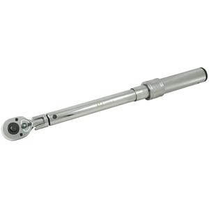 Heavy-Duty Micro-Adjustable Torque Wrench - 15-1/2"/16-1/2", Click, 3/8" Square, 10 - 80 ft-lbs., 0.5 ft-lbs./0.5 ft-lbs, ± 4% CW ± 6% CCW, 13.5 - 108.5 Nm, Flex