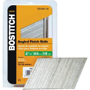 FN Style Angled Finish Nails - 2-1/2", 15 Gauge, Galvanized, Chisel, Package, 1000