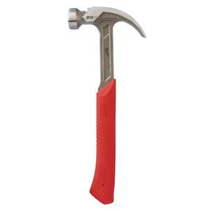 Curved Claw Smooth-Face Hammer - 20 oz., Plain, Solid Steel, 14"