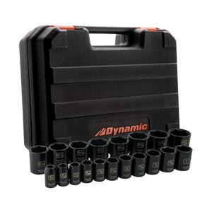 SAE Socket Set - Impact, Standard, 19, 1/2", 6 Point