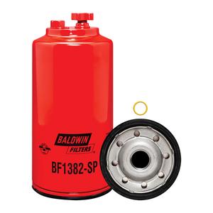 BF1382-SP Fuel/Water Separator Spin-On with Drain & Sensor Port - 9-3/8", 4-1/4", Challenger Tractors, 1"-14