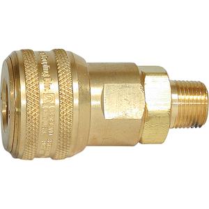 Quick Couplers - 1/2" Industrial, One Way Shut-Off - Automatic Couplers - Brass, 1/2" (M) NPT