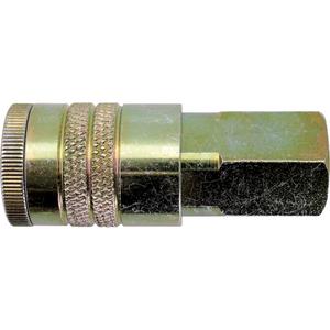 Quick Couplers - 1/2" Industrial, One Way Shut-Off - Manual Couplers - Zinc Plated Steel, 1/2" (F) NPT