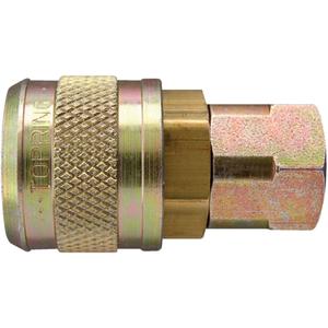 Quick Couplers - 1/4" Industrial, One Way Shut-Off - Automatic Couplers - Brass, 1/4" (F) NPT