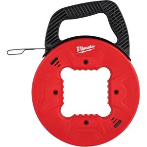 Fish Tape - 25', Steel, 1/8", 10", Red & Black