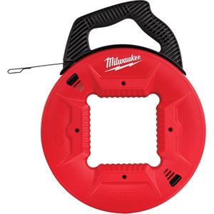 Fish Tape - 120', Steel, 1/8", 17.25", Red & Black