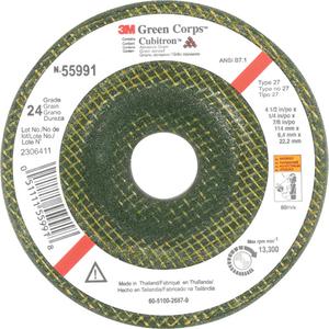 Green Corps™ Depressed Centre Wheel - 4-1/2", 1/4", 7/8", 13300, 27, Ceramic, Resin
