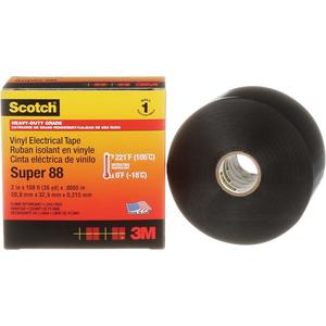 Scotch® Super 88 Professional Electrical Tape - 51 mm (2"), 33 m (108'), 8.5 mils, Black, Vinyl