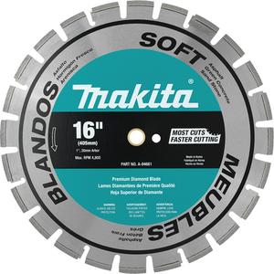Soft Material Segmented Diamond Blade - 16", 1"