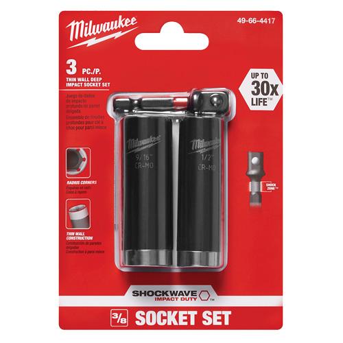 Shockwave™ Impact Duty™ Well Socket Set - 3/8", Impact, Deep, 3