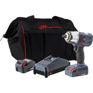 IQv20 Compact Cordless Impact Wrench Kit - 20 V, 3/8", Lithium-Ion, 2100, 365 ft-lbs/495 Nm, Square with Socket Retainer Ring, 5.3 lbs., 4.64 lbs., 7"