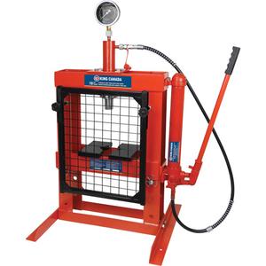 Hydraulic Shop Press with Grid Guard - 10 Tons, 5-7/8", 0" - 14", 13-3/8", 5-3/8", 31" x 19-1/3" x 40-1/2"