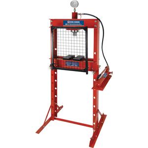 Hydraulic Shop Press with Grid Guard - 20 tons, 6-1/4", 0" - 40", 21-3/8", 8-1/4", 32" x 27-1/2" x 69-3/8"