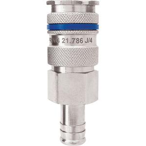 Quiksilver Coupler - Brass, 1/2" x 3/8", PTC x Hose Barb, 435 PSI, 20 to 100°C