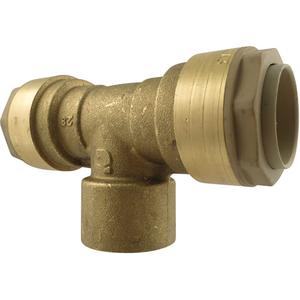 Quickline Air Piping Tee Connect - Brass, 1/2"