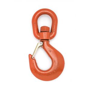 Latched Swivel Hoist Hook - Self-Coloured, Orange