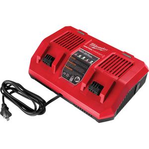 M18™ Dual Bay Simultaneous Rapid Charger - 18 V, 130 min., Lithium-Ion, All M18™ Batteries, AC, 10.83", 7.24"