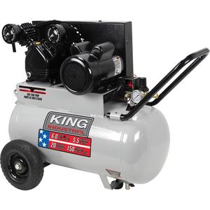 Air Compressor - 5.5 HP, 6 at 90 PSI/7.6 at 40 PSI, Electric, 120/1/240/1, 20 Gal. (24 US Gal), 150, 3450, 39-1/2" L x 20-1/2" W x 31" H