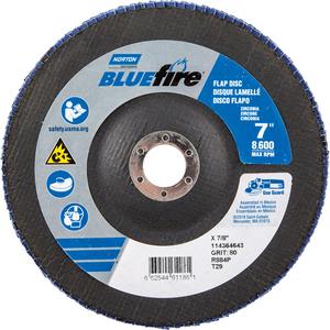 BlueFire™ R884P Coarse Grit Flap Disc - 80, 7", 7/8", Zirconia Alumina, 27, 12000