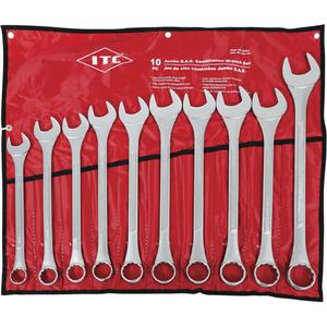 ICWJ-10S Jumbo Wrench Set - 10, Imperial, Combination, 1-5/16; 1-3/8; 1-7/16; 1-1/2; 1-5/8; 1-11/16; 1-3/4; 1-13/16; 1-7/8; 2"
