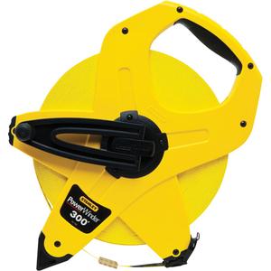PowerWinder® Long Tape Measure - 300', 1/2", Imperial, Fibreglass, Yellow, Limited Lifetime