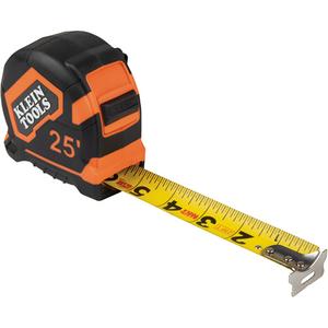 Tape Measure with Belt Clip - 25', 1/16", Orange & Black